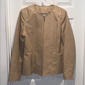 100% Lamb Skin Ostrich embossed Jacket
